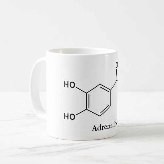 Adrenalin Epinephrine Molecule Chemie Kaffeetasse (Vorderseite Links)