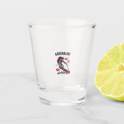 Adrenalin Extreme Ski Schnapsglas (Vorderseite)