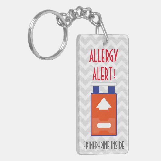 Adrenalin innerhalb des Allergie-Alarms scherzt Schlüsselanhänger (Vorderseite links)