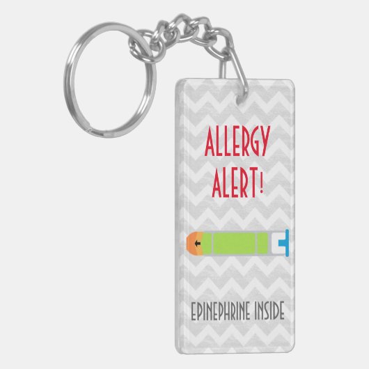 Adrenalin innerhalb des Allergie-Alarms scherzt Schlüsselanhänger (Vorderseite links)