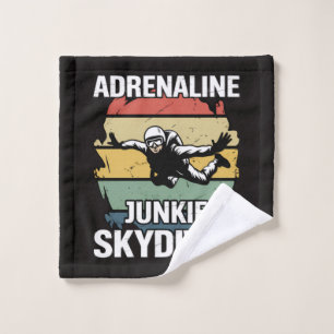 Adrenalin-Junkie-Fallschirmspringer Waschlappen