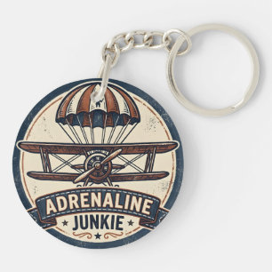 Adrenalin-Junkie-Vintage-Skydiving Schlüsselanhänger