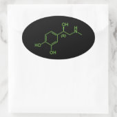 Adrenalin Molekül Chemisches Diagramm Ovaler Aufkleber (Tasche)
