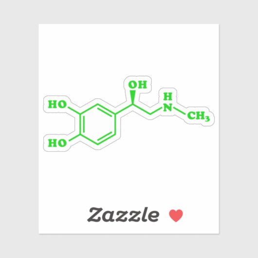 Adrenalin Molekulare chemische Formel Aufkleber (Blatt)