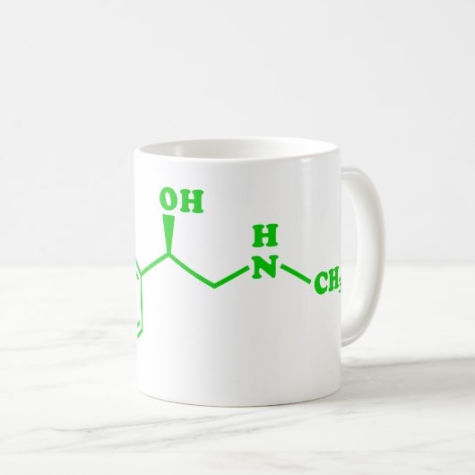 Adrenalin Molekulare chemische Formel Kaffeetasse (VorderseiteRechts)