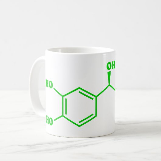 Adrenalin Molekulare chemische Formel Kaffeetasse (Vorderseite Links)