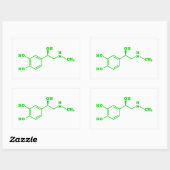 Adrenalin Molekulare chemische Formel Rechteckiger Aufkleber (Blatt)