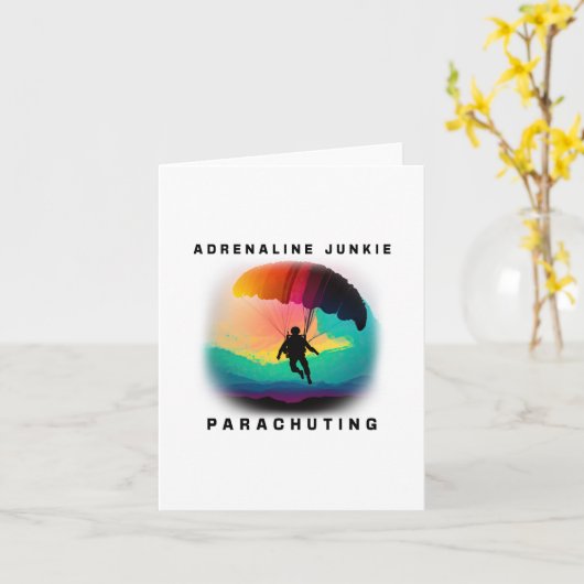 Adrenaline Junkies - Ein Fallschirmdesign Karte (Gelbe Blume)