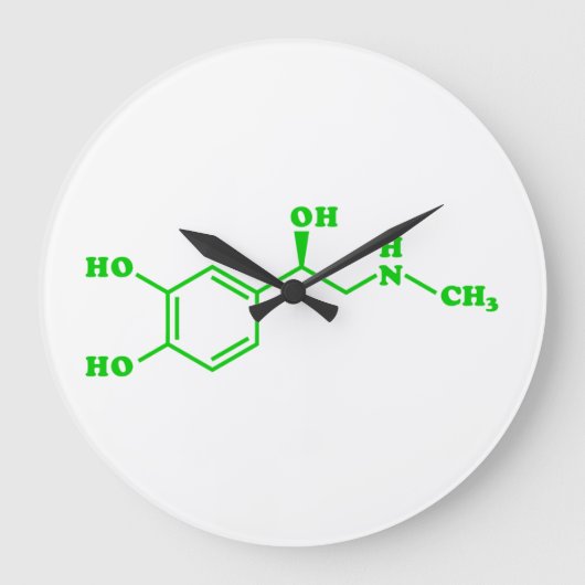 Adrenaline Molecular Chemical Formula Große Wanduhr (Vorderseite)
