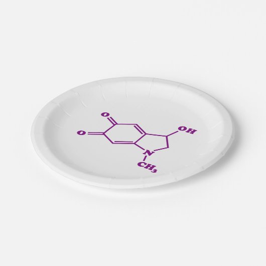 Adrenochrome Molekulare Chemische Formel Pappteller (Schrägansicht)