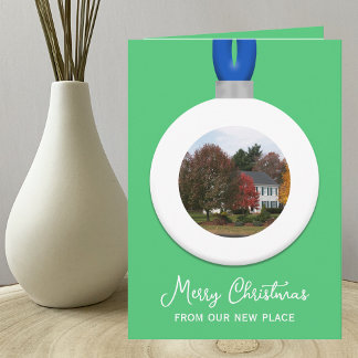 Adress Weihnachts-Foto Ornament Smarald ändern Feiertagskarte