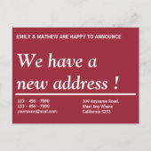 Adressänderung | Änderung der Anschrift | Neue Adr Ankündigungspostkarte (Vorderseite)