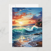 Adressänderung, die wir den Ozean verlegt haben Ankündigungspostkarte (Vorne/Hinten)