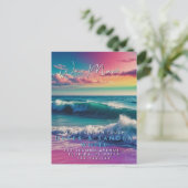 Adressänderung, die wir den Ozean verlegt haben Ankündigungspostkarte (Stehend Vorderseite)