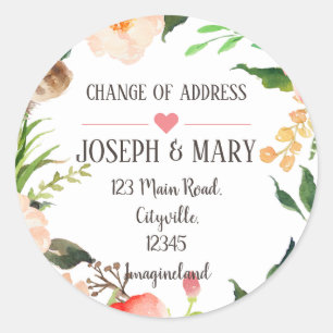 Adressänderung Runder Aufkleber