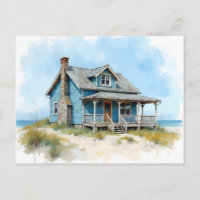 Adressänderung Strandhaus Aquarell-Stil