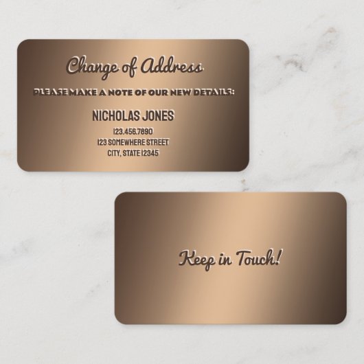 Adressänderung Visitenkarte (Vorne/Hinten)