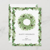 Adressänderung | Weihnachtsfeiertag Pinienkrebs Feiertagspostkarte (Vorne/Hinten)