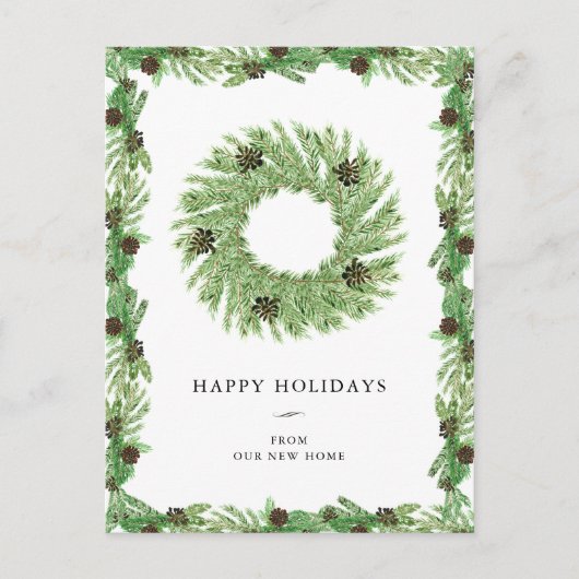 Adressänderung | Weihnachtsfeiertag Pinienkrebs Feiertagspostkarte (Vorderseite)