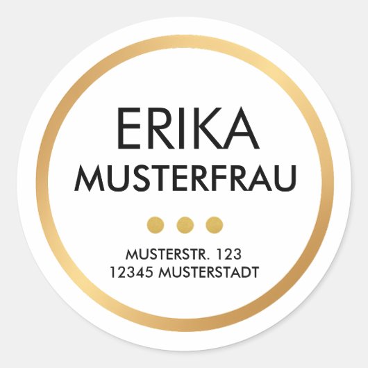 Adressaufkleber (20 Stück) Runder Aufkleber (Vorderseite)