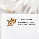 Adressaufkleber für Rückversand. Katze. (Insitu)