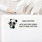 Adressaufkleber für Rückversand. Panda. (Insitu)
