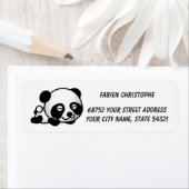 Adressaufkleber für Rückversand. Panda. (Insitu)