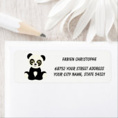 Adressaufkleber für Rückversand. Panda. (Insitu)