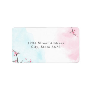 Adressaufkleber für Rückversand Wasserfarbenkirs