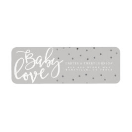 Adressaufkleber | Modernes Gray Baby Liebe Boy Scr