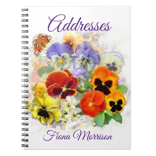 Adressbuch von Pansy und Butterfly Notizblock (Vorderseite)