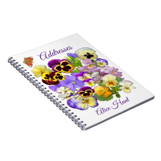 Adressbuch von Pansy und Butterfly Notizblock (Rechte Seite)