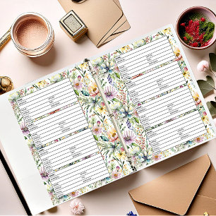 Adressbuchseite Pastell-Blumenmuster