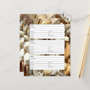 Adressbuchseite von Seashells