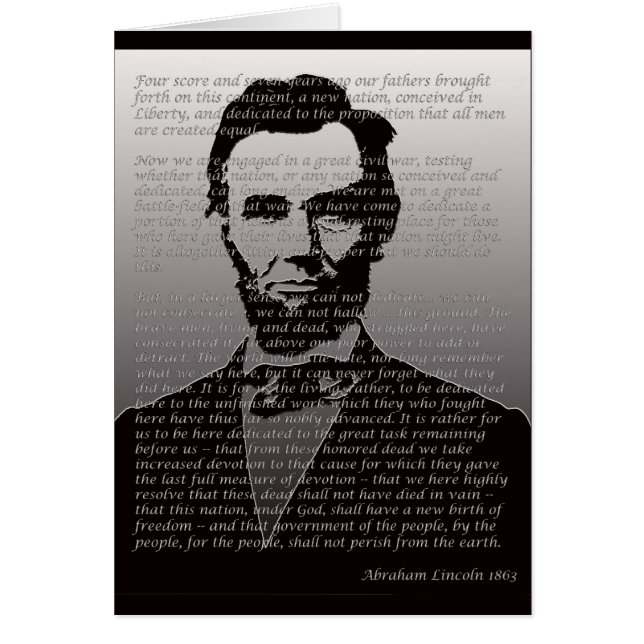 Adresse Abraham Lincolns Gettysburg (Vorne)
