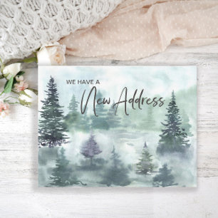 Adresse ändern Rustikale Kiefern Berge Postkarte