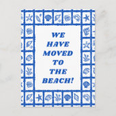 ADRESSE Blue Seashells Beach Postkarte (Vorderseite)