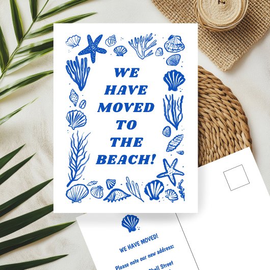 ADRESSE Blue Seashells Beach Postkarte