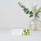 ADRESSE DER GRÜNEN WATERCOLOR DESERT CACTUS BLUME MINI VISITENKARTE (Stehend Vorderseite)