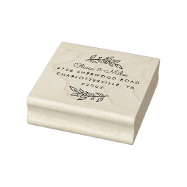 Adresse der Herbstzweige Gummistempel