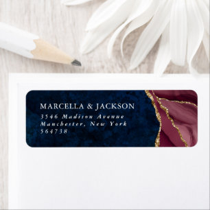 Adresse der Marine, Burgund und Gold Agate