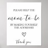 Adresse des Babyumhüllungsschilds Poster (Vorne)