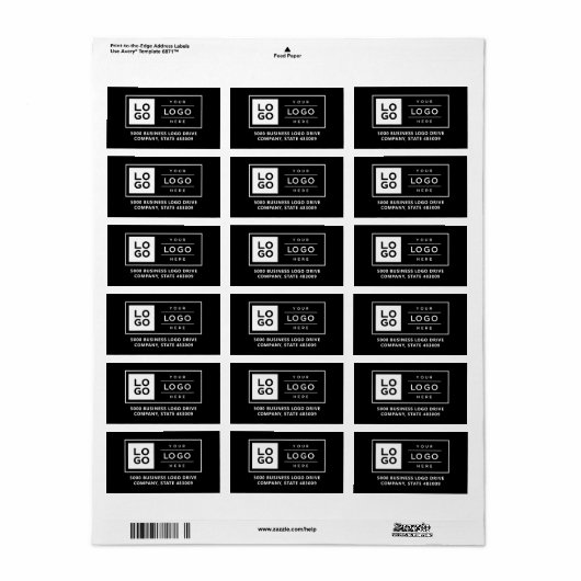 Adresse des Unternehmens mit dem Logo für das benu Adressaufkleber (Vorne)