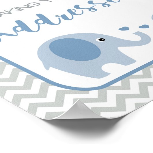 Adresse eines Envelope Baby Duwer Schild Blue Elep (Ecke)