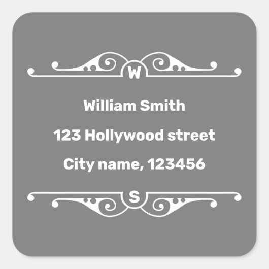 Adresse Quadratischer Aufkleber (Vorderseite)