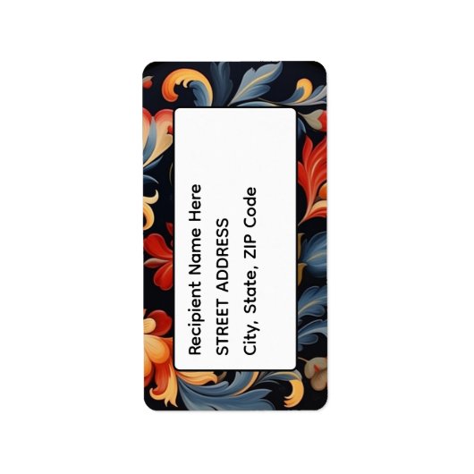 Adresse Rosepaint Rosemaling 1 von 6 Adressaufkleber (Vorne)