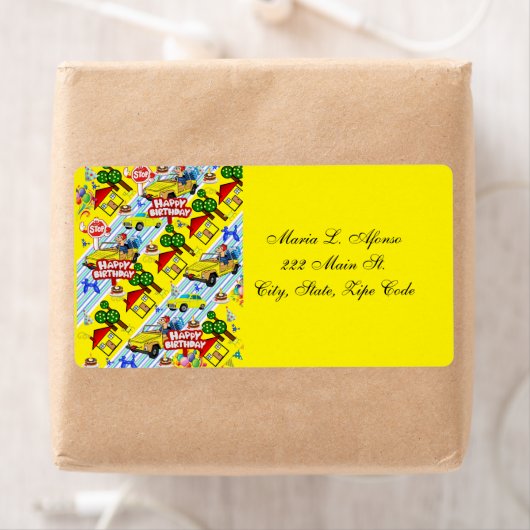 Adresse Rückgabezeichen Boys Happy Birthday (Insitu)