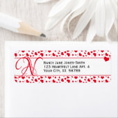 Adresse Valentine Red Hearts Random Muster (Insitu)