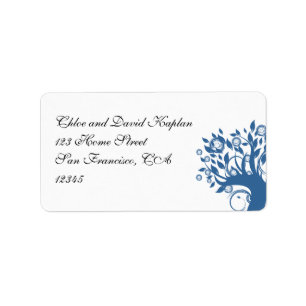 Adressen-Etikett Baum des Blau-369 Wedding Adressaufkleber
