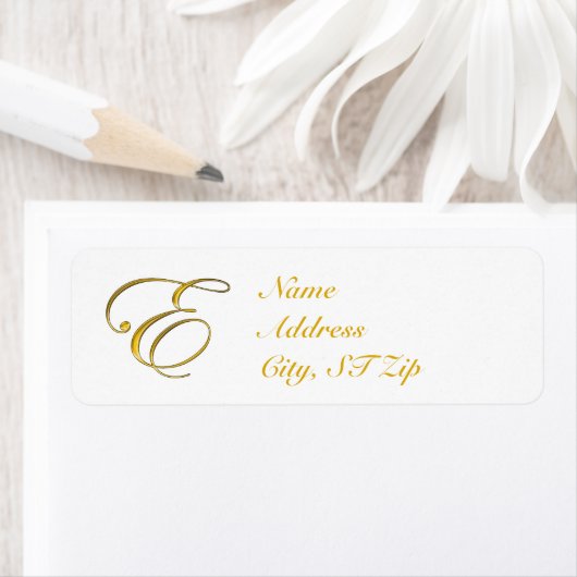 Adressen-Etiketten des Goldmonogramm-E (Insitu)